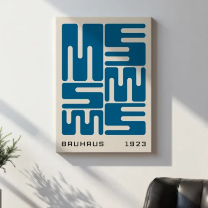 Bauhaus Wandbild – Blaue Stadtblöcke