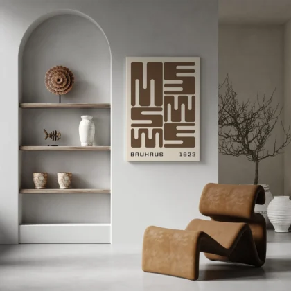 Bauhaus Wandbild – Braune Stadtblöcke