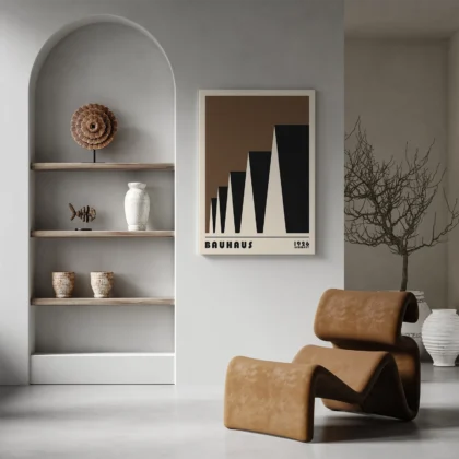 Bauhaus Print – Brown Urban Roofs
