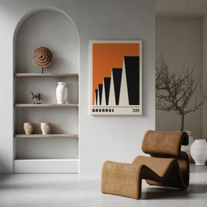 Bauhaus Wandbild – Stadtrhythmus Orange