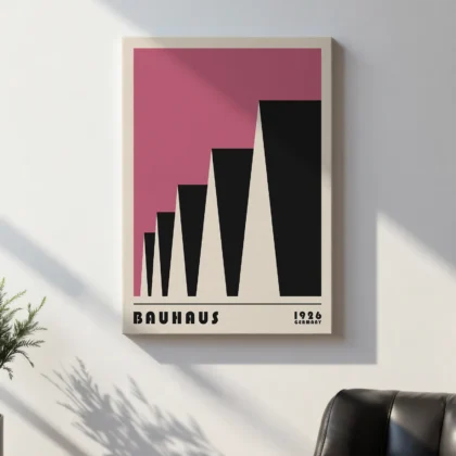 Bauhaus Wandbild – Stadtrhythmus Rosa