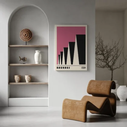 Bauhaus Wandbild – Stadtrhythmus Rosa