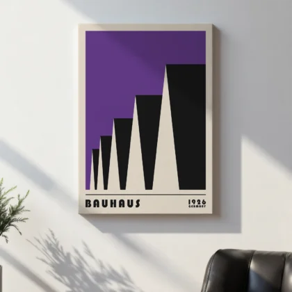 Bauhaus Print – Purple Urban Roofs