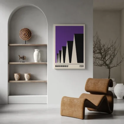 Bauhaus Print – Purple Urban Roofs