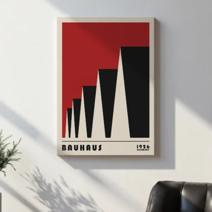 Bauhaus Wandbild – Stadtrhythmus Rot