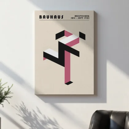 Bauhaus Print – Pink Running Man