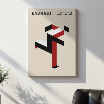 Bauhaus Wandbild – Laufender Mensch Rot