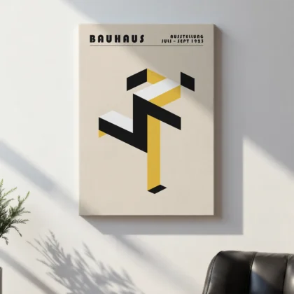 Bauhaus Wandbild – Laufender Mensch Gelb
