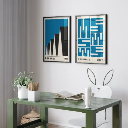 Bauhaus Print Set of 2 – Urban Rhythm Blue