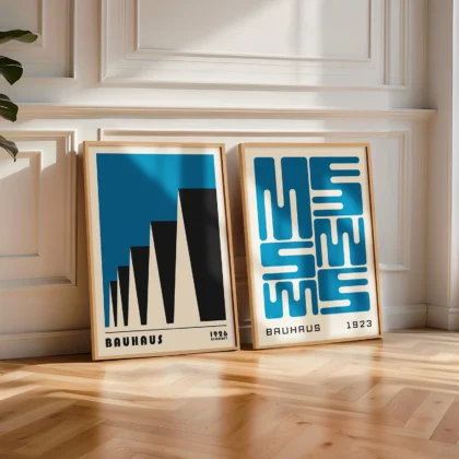 Bauhaus Print Set of 2 – Urban Rhythm Blue