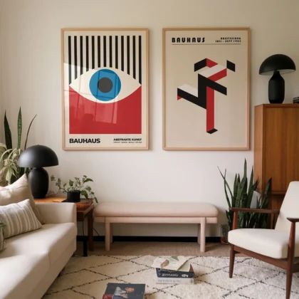 Bauhaus Print Set of 2 – Graphic Balance Red