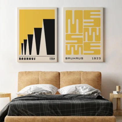 Bauhaus Print Set of 2 – Urban Rhythm Yellow
