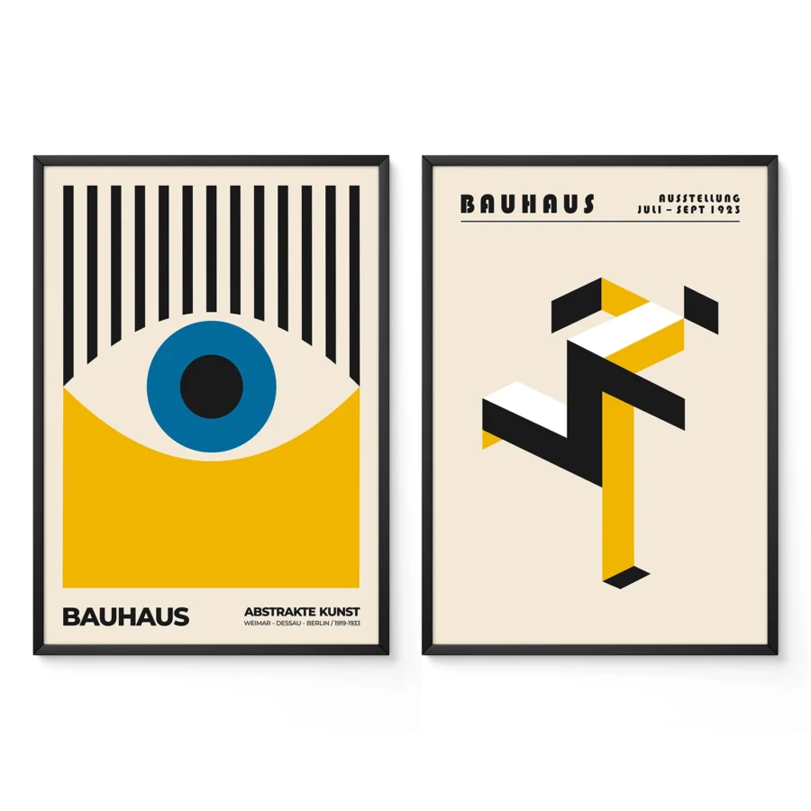 Bauhaus Print Set of 2 – Graphic Balance Yellow