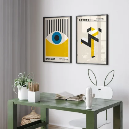 Bauhaus Print Set of 2 – Graphic Balance Yellow