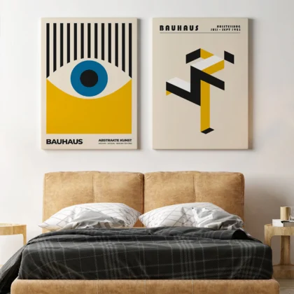 Bauhaus Print Set of 2 – Graphic Balance Yellow