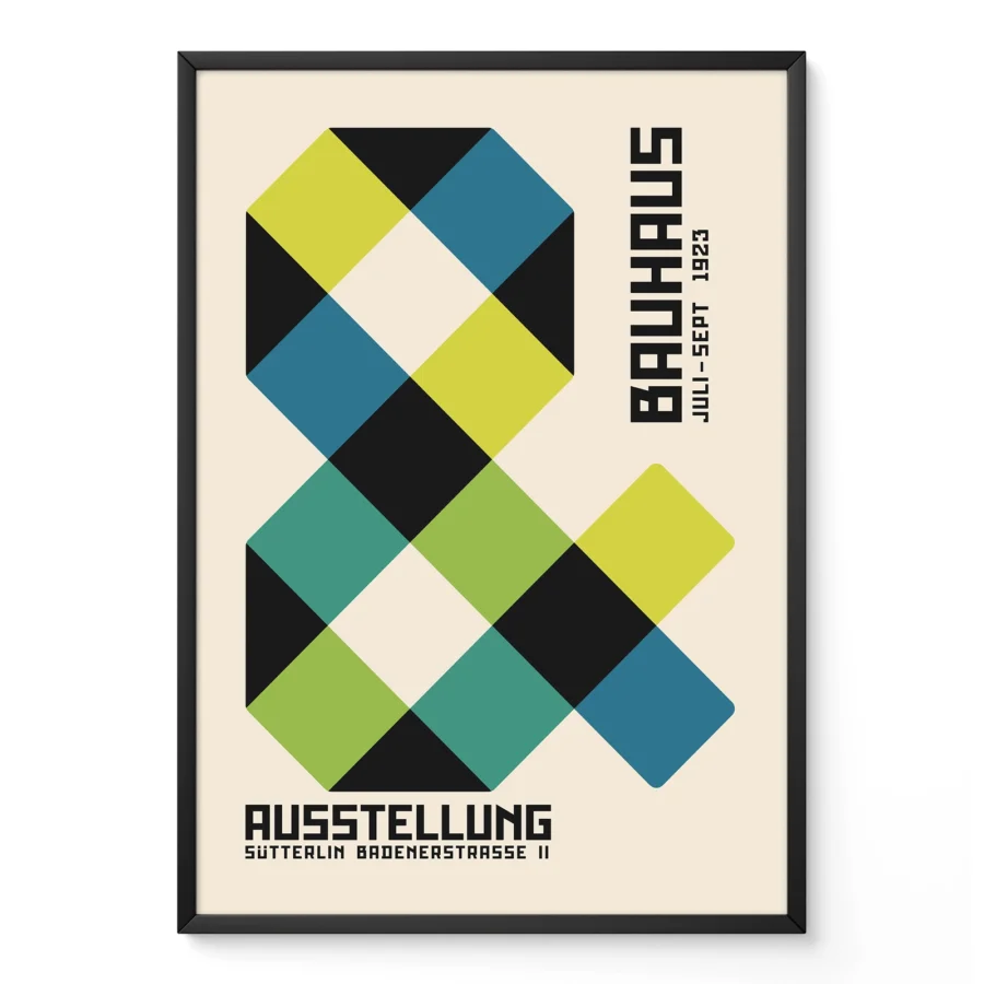 Bauhaus 1923 Print – Green Geometric Block