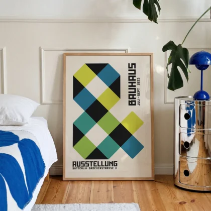 Bauhaus 1923 Print – Green Geometric Block