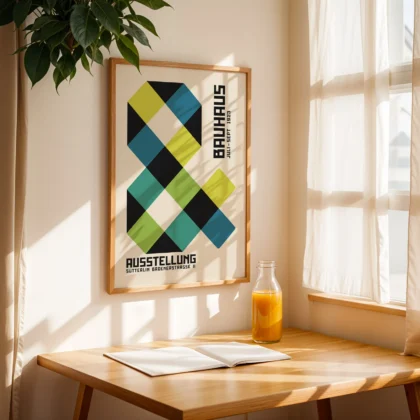 Bauhaus 1923 Print – Green Geometric Block