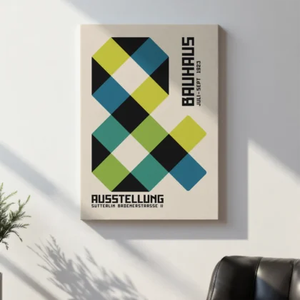 Bauhaus 1923 Print – Green Geometric Block