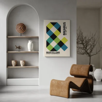 Bauhaus 1923 Print – Green Geometric Block