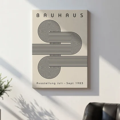 Bauhaus Print Set of 3 – Black Composition