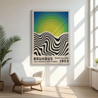 Bauhaus Wandbilder 3er Set – Ruhige Geometrie