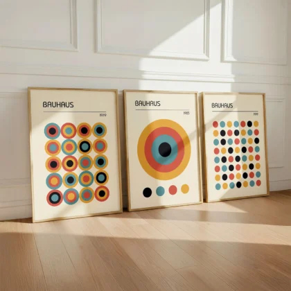 Bauhaus Wandbilder 3er Set – Punktrhythmus