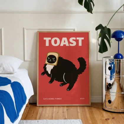 Black Cat Wall Art – Toast