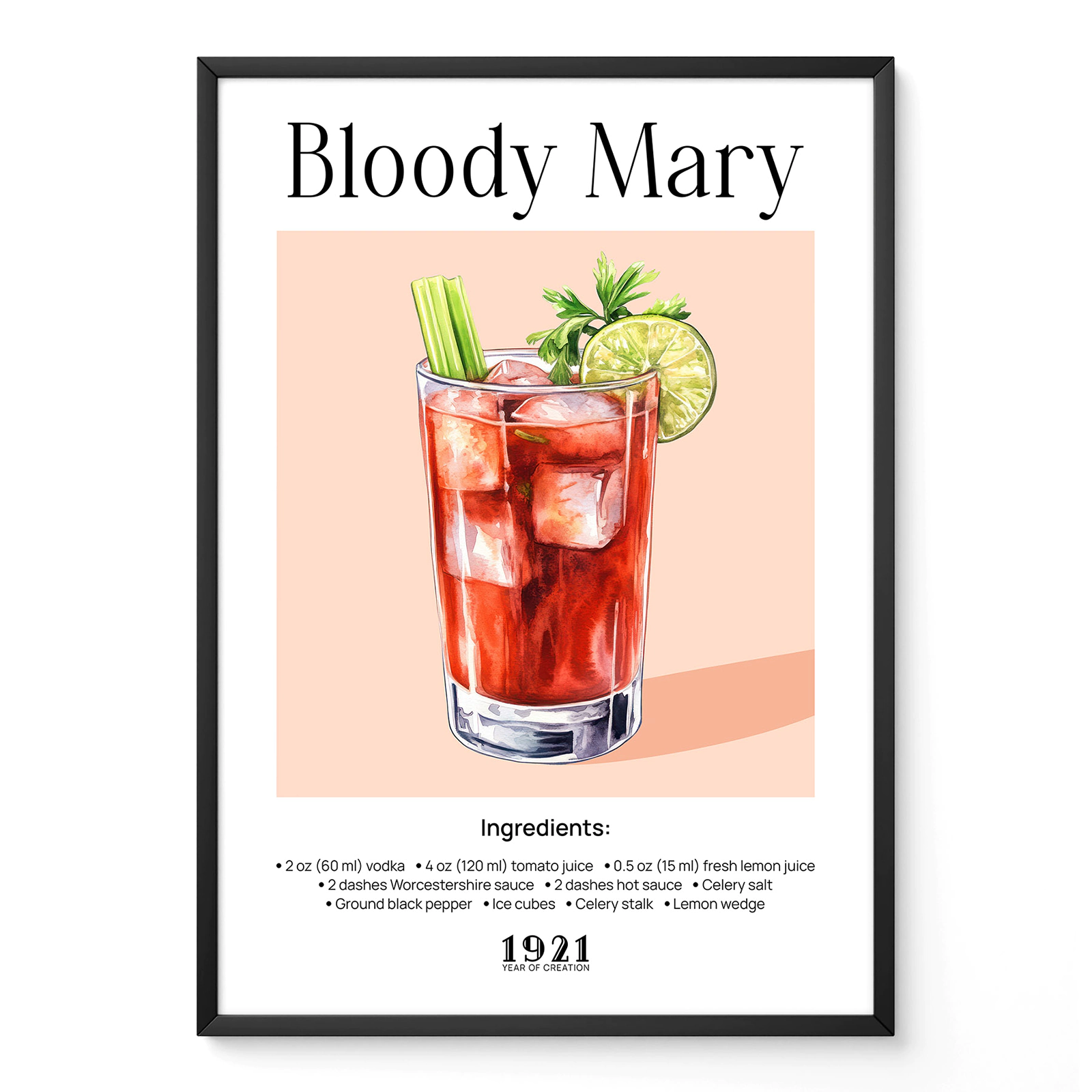 Cocktail Wall Art – Bloody Mary