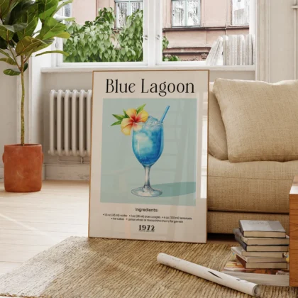 Wandbild – Blue Lagoon Cocktail Rezept