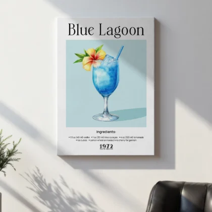 Wandbild – Blue Lagoon Cocktail Rezept