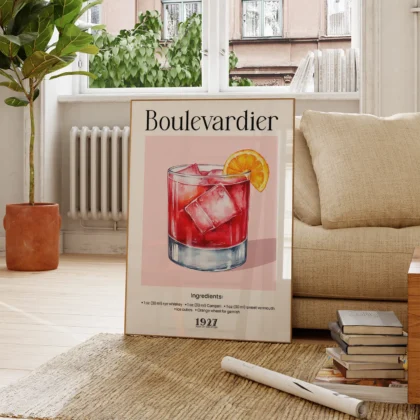 Wandbild – Boulevardier Cocktail Rezept