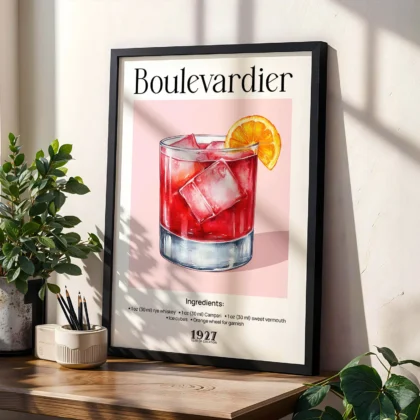 Wandbild – Boulevardier Cocktail Rezept