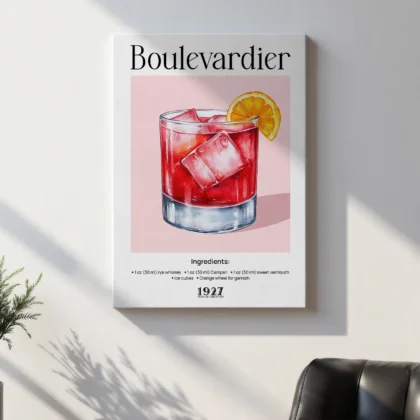 Wandbild – Boulevardier Cocktail Rezept