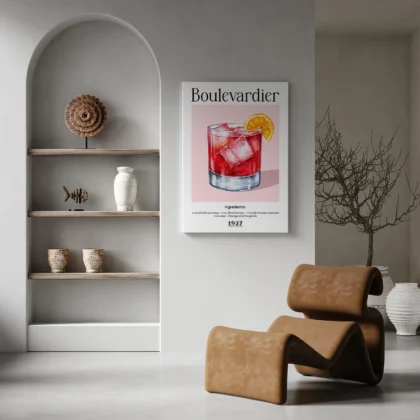 Wandbild – Boulevardier Cocktail Rezept