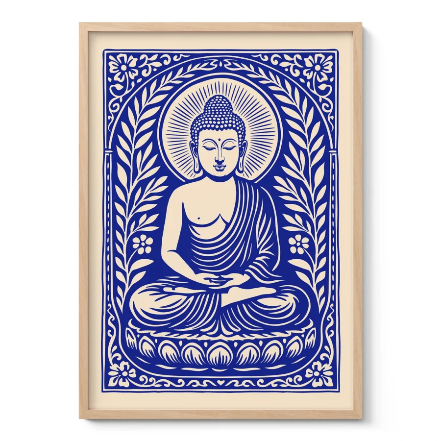 Buddha Wall Art – Retro Spiritual Poster for Home Decor
