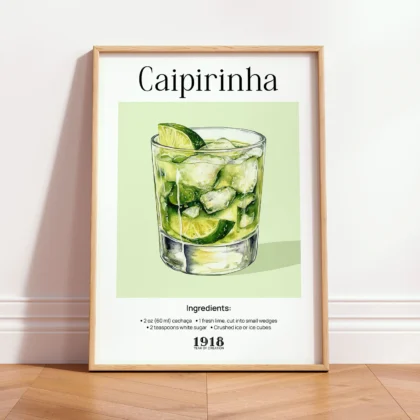 Wandbild – Caipirinha Cocktail Rezept