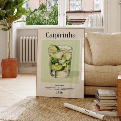 Wandbild – Caipirinha Cocktail Rezept