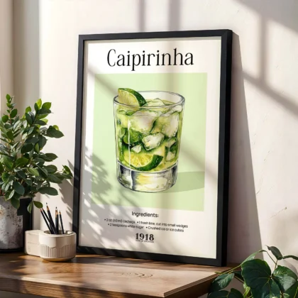 Wandbild – Caipirinha Cocktail Rezept