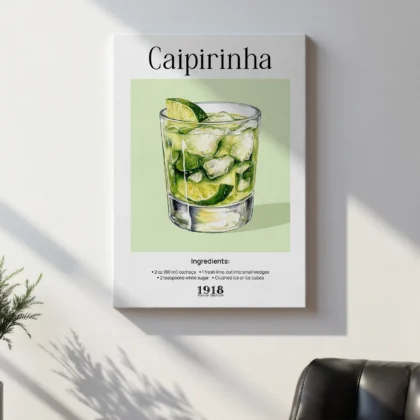 Wandbild – Caipirinha Cocktail Rezept