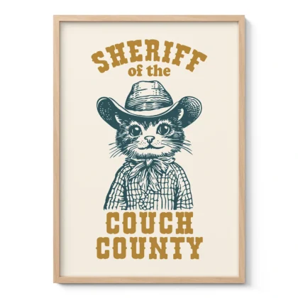 Cat Cowboy Wall Art