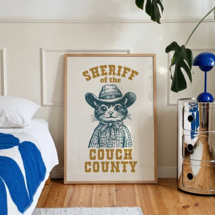 Cat Cowboy Wall Art