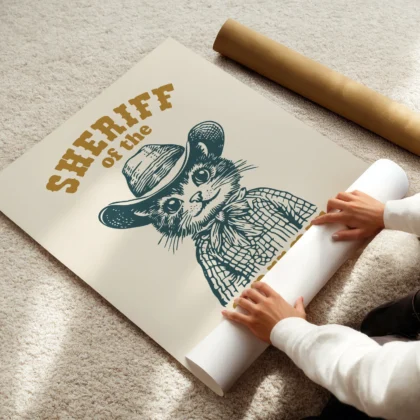Cat Cowboy Wall Art
