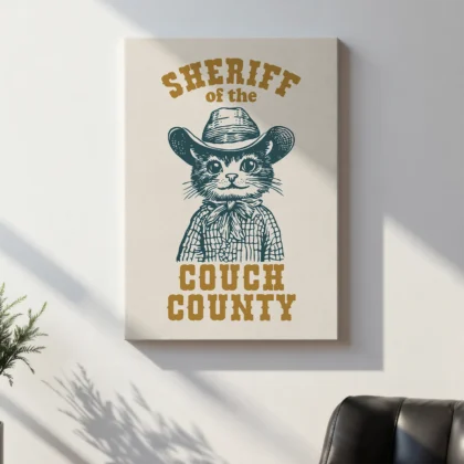 Cat Cowboy Wall Art