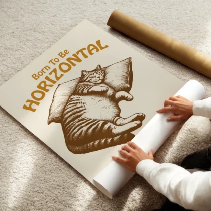 Cat Wall Art – Born to Be Horizontal, Forced to Be Vertical