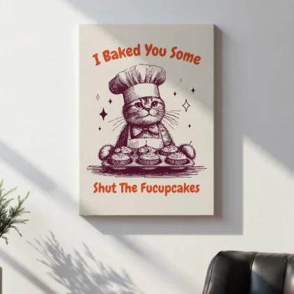 Cat Wall Art – I Baked You Some Shut The Fucupcakes