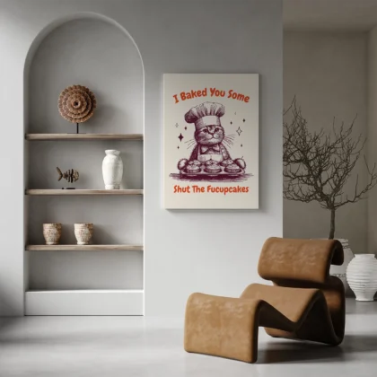 Cat Wall Art – I Baked You Some Shut The Fucupcakes