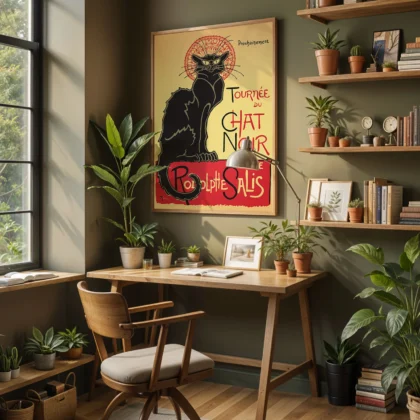 Chat Noir Wall Art – Vintage French Art Print
