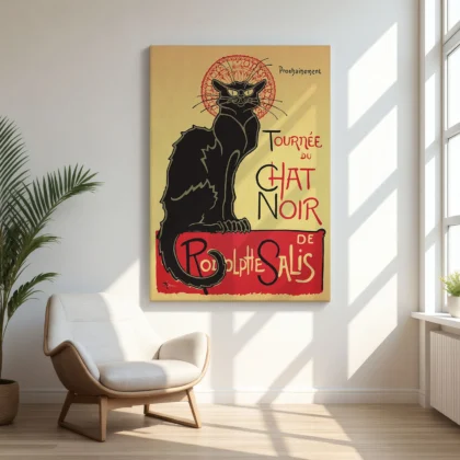 Chat Noir Wall Art – Vintage French Art Print