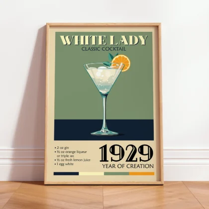 Cocktail Wall Art – White Lady Art Print